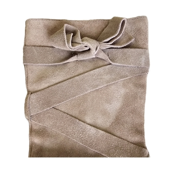 Calvin Klein moto boho suede tan block heel boot shoes size 8 - Picture 6 of 16